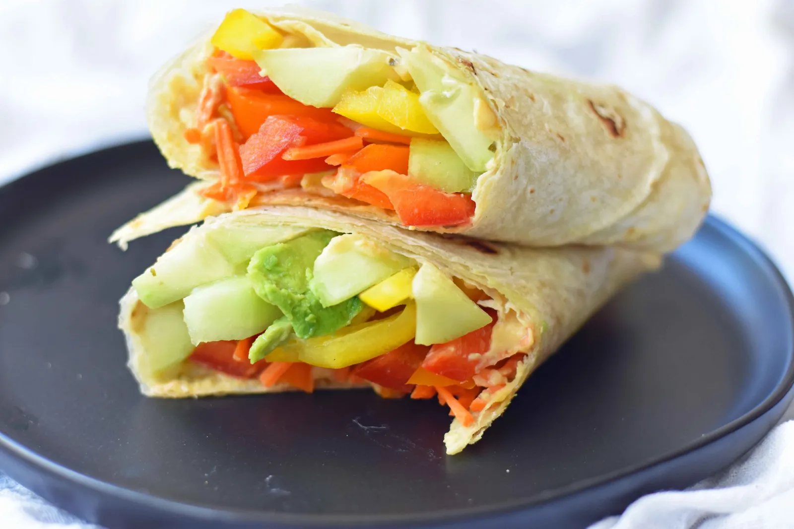 Avocado Ranch Hummus Veggie Wraps