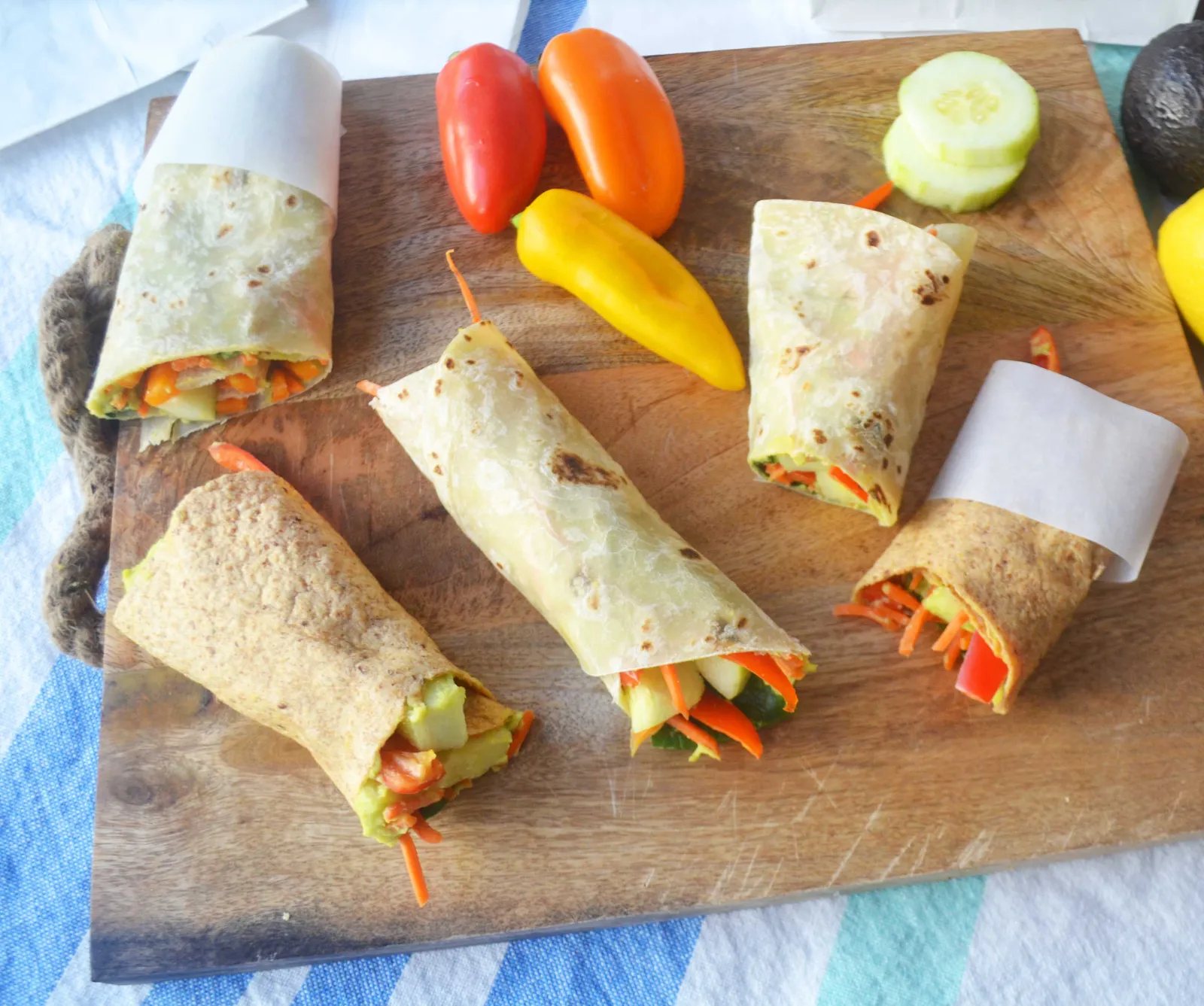 Avocado Ranch Hummus Veggie Wraps by Modern Honey l www.modernhoney.com