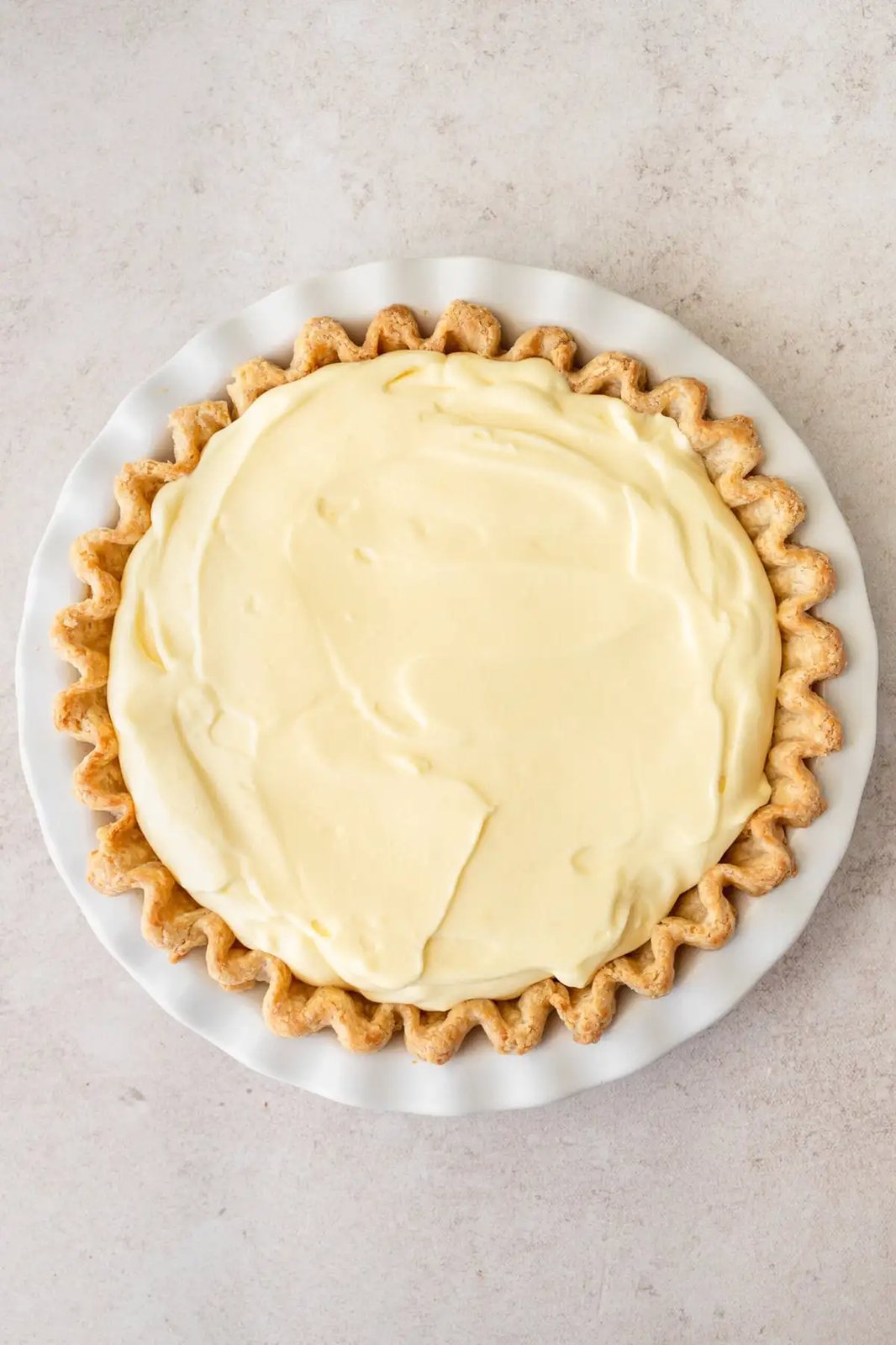 Layer of banana cream pie filling made with vanilla pudding and fresh whipped cream.