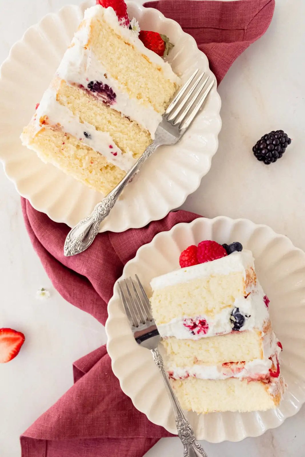 Chantilly Cake Recipe. Homemade moist yellow cake layered with fluffy sweet cream cheese whipped cream frosting and fresh berries. This Chantilly Cake is famous at Whole Foods and here's my copycat version so you can make it at home. This is the best Chantilly Cake recipe!