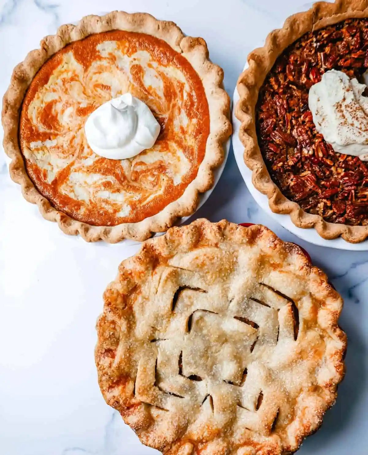 Apple Pie, Pumpkin Pie, Pecan Pie. Popular Pies for Thanksgiving. Thanksgiving Desserts