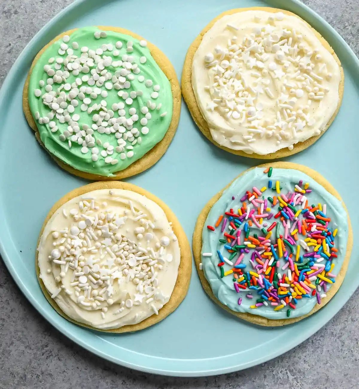 If you are looking for the best soft sugar cookies with frosting, this is the recipe you’ll come back to again and again. These frosted sugar cookies topped with cream cheese frosting bake up perfectly tender and stay soft for days.