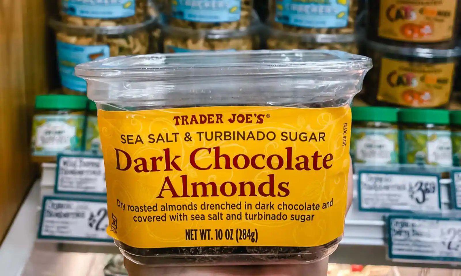 Sea Salt and Turbinado Sugar Dark Chocolate Almonds. The Best Foods to Buy at Trader Joe's.