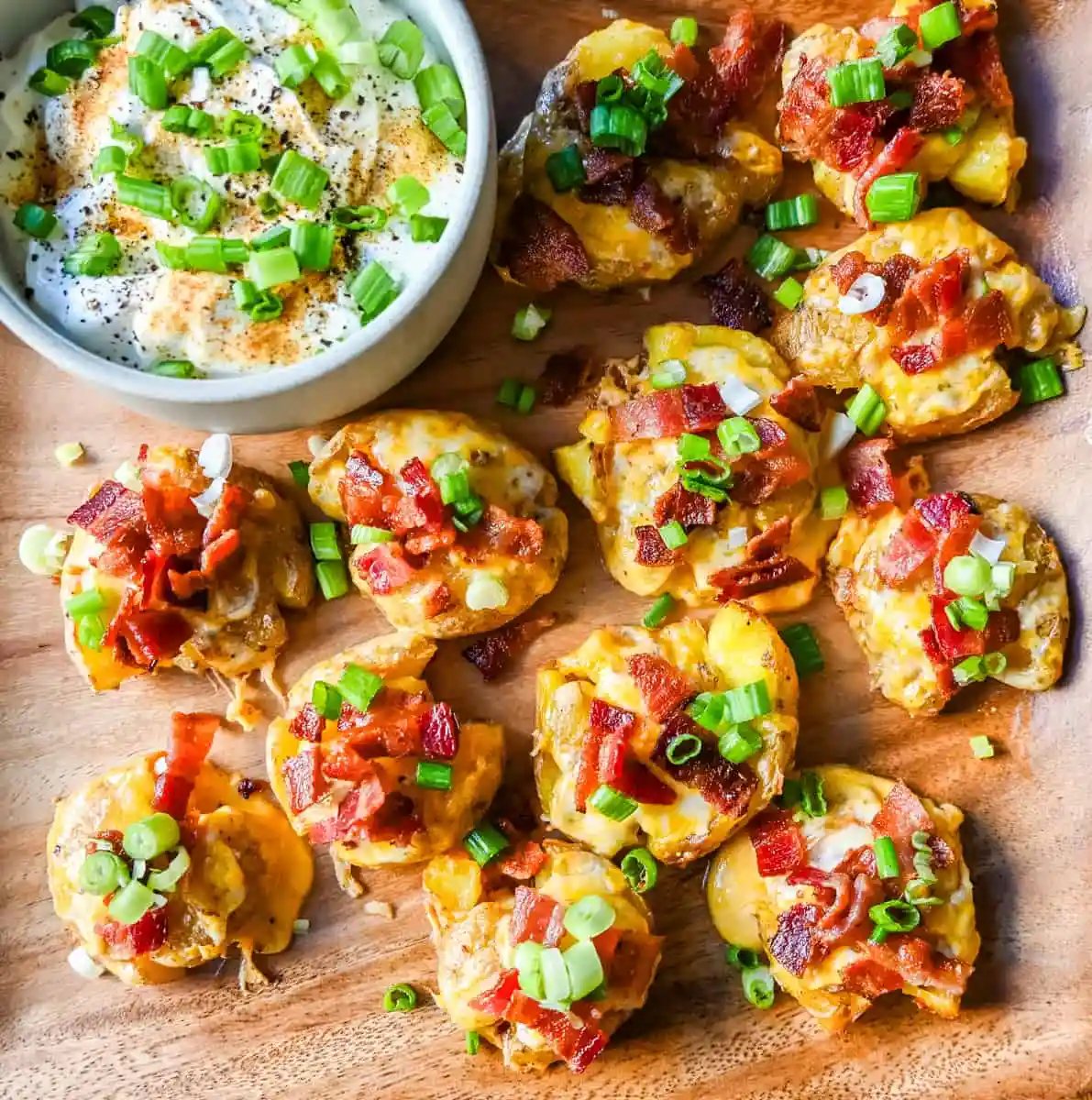 Loaded Bacon Cheddar Smashed Potatoes