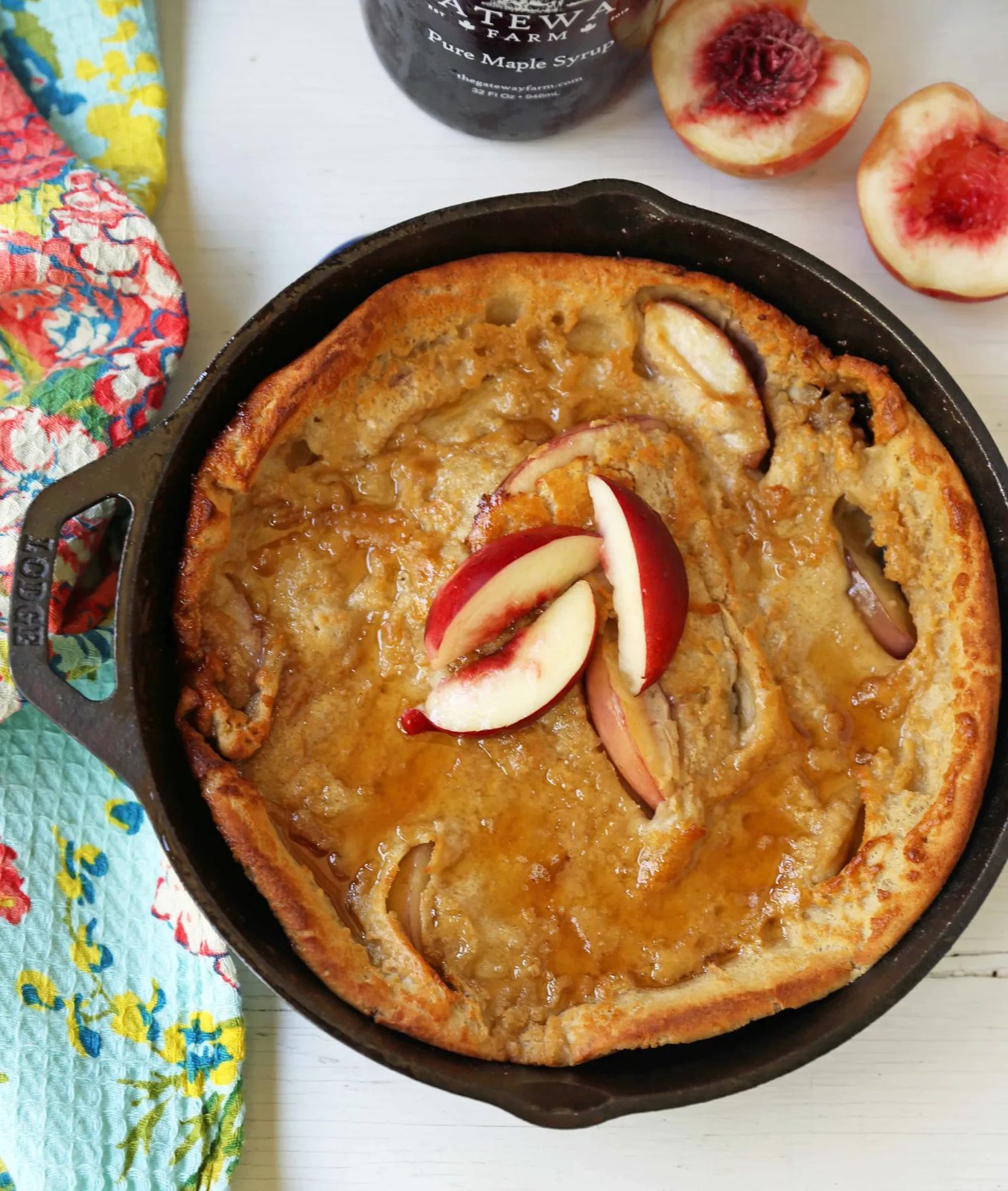 Brown Sugar Peach Dutch Baby