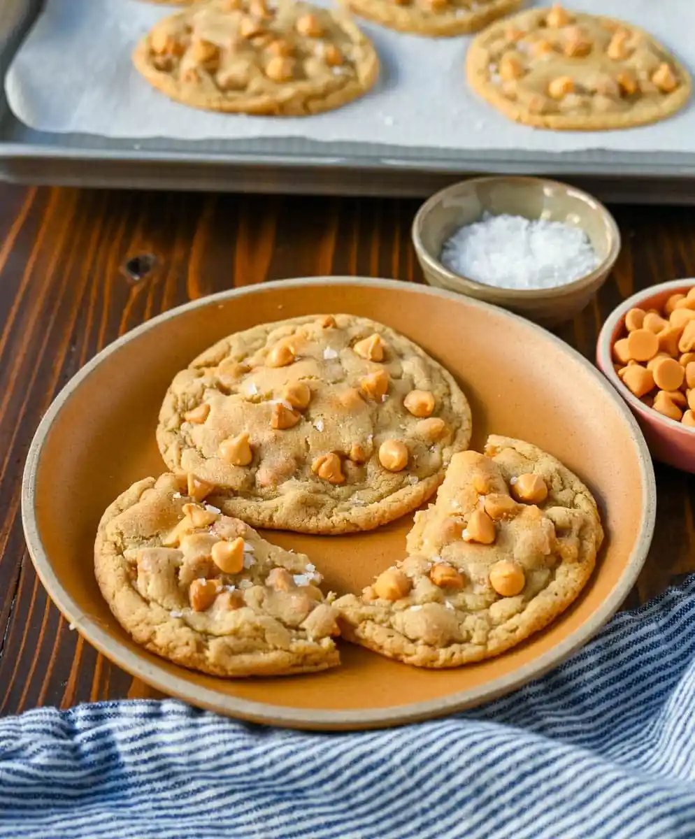 Butterscotch Chip Cookies. These soft butterscotch cookies with crispy edges and perfectly chewy on the inside filled with rich, buttery butterscotch chips. This salty and sweet cookie will definitely be a favorite!