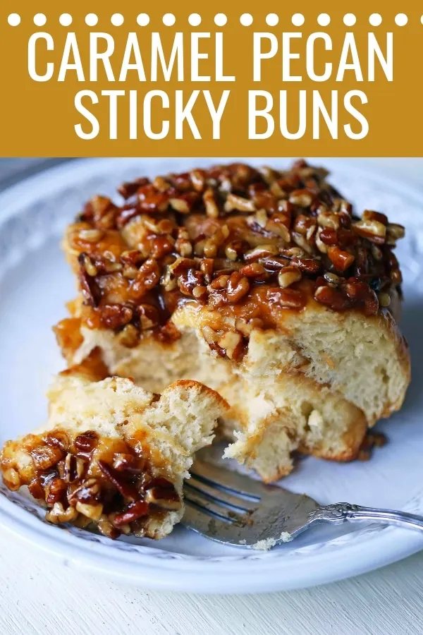 Caramel Pecan Rolls Homemade sweet rolls with rich caramel sauce and pecans. The perfect pecan sticky buns recipe! How to make homemade sticky buns from scratch. www.modernhoney.com #stickybuns #pecanrolls #caramelpecanrolls #caramelrolls #caramelstickybuns #pecanbuns