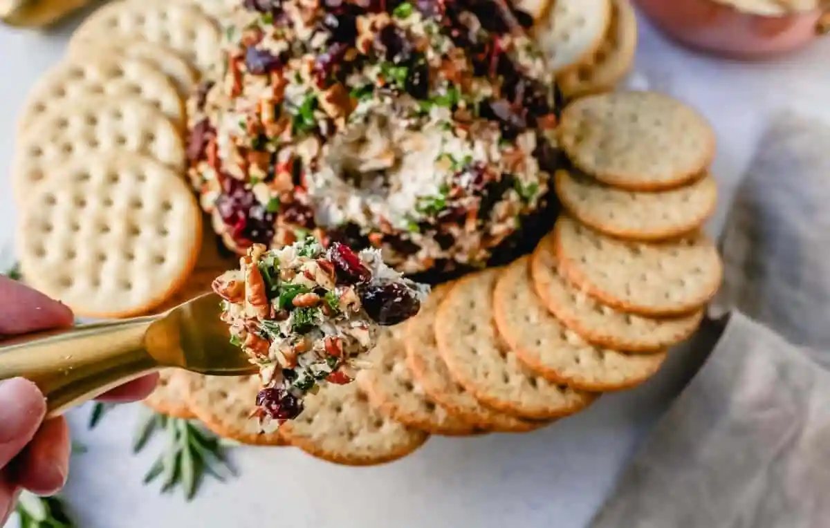 Cranberry Pecan Cheese Ball.