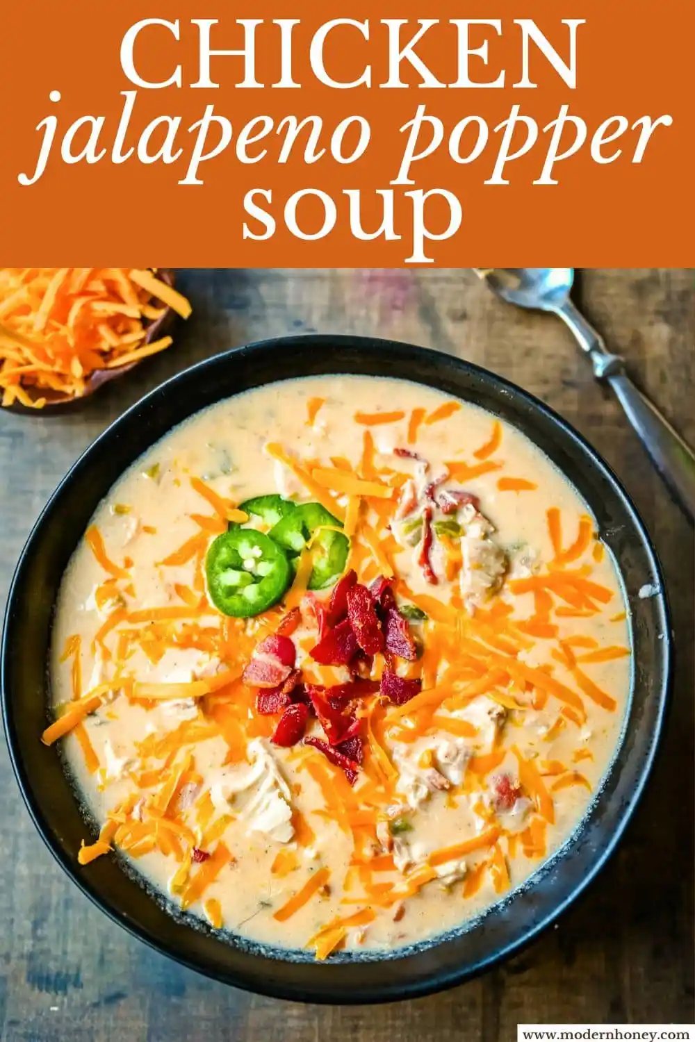 This creamy chicken jalapeño popper soup is everything you love about jalapeño poppers in a cozy bowl. Loaded with bacon, shredded chicken, cream cheese, and cheddar, it’s the ultimate comfort food with a spicy kick. The best jalapeño popper soup!