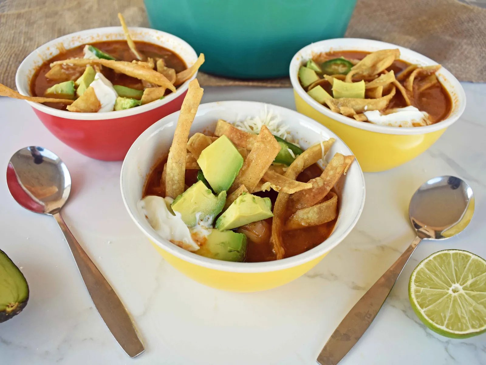 Chicken Tortilla Soup by Modern Honey. The perfect chicken tortilla soup made from scratch.