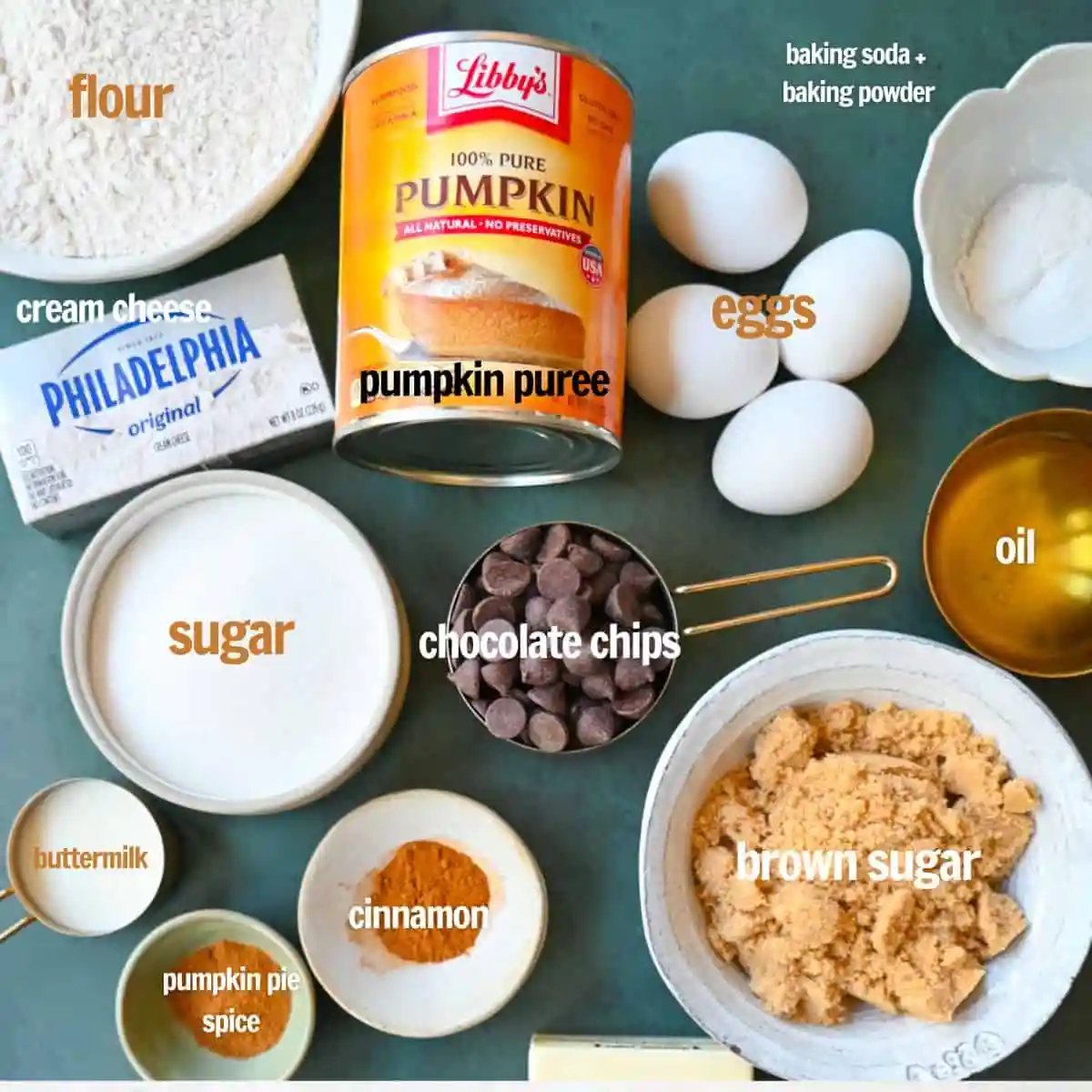 Pumpkin Chocolate Chip Bread Ingredients