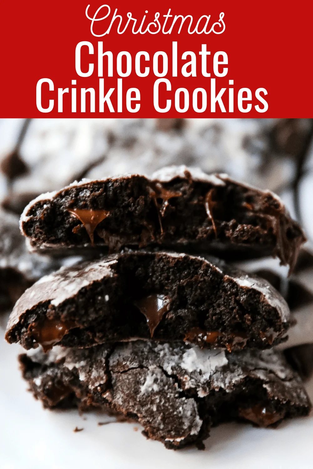 Chocolate Crinkle Cookies Soft, chewy, rich, fudgy chocolate cookies rolled into two types of sugar and baked until the edges crinkle. www.modernhoney.com #chocolatecookies #chocolatecrinklecookies #crinklecookies #christmascookies