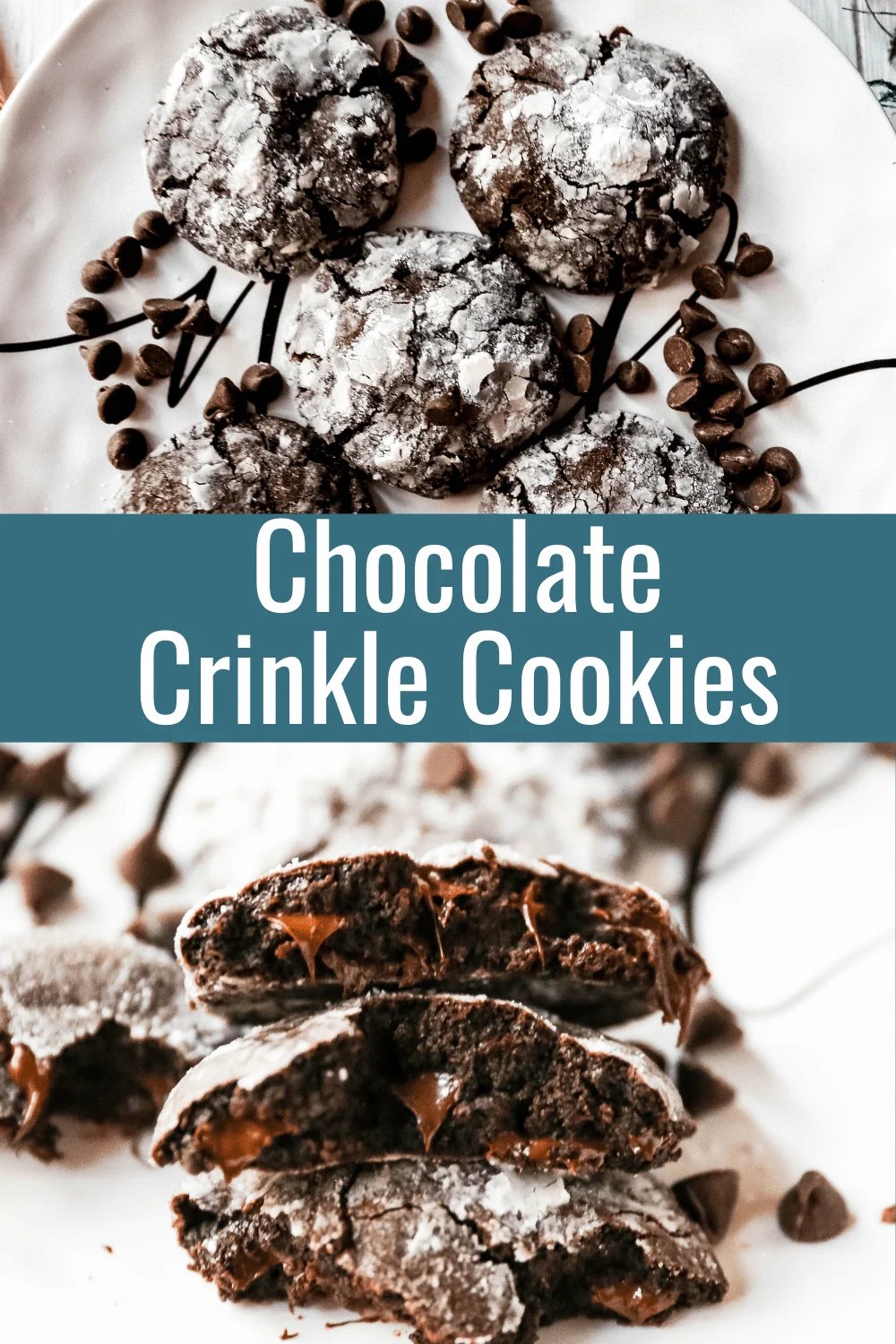 Chocolate Crinkle Cookies Soft, chewy, rich, fudgy chocolate cookies rolled into two types of sugar and baked until the edges crinkle. www.modernhoney.com #chocolatecookies #chocolatecrinklecookies #crinklecookies #christmascookies