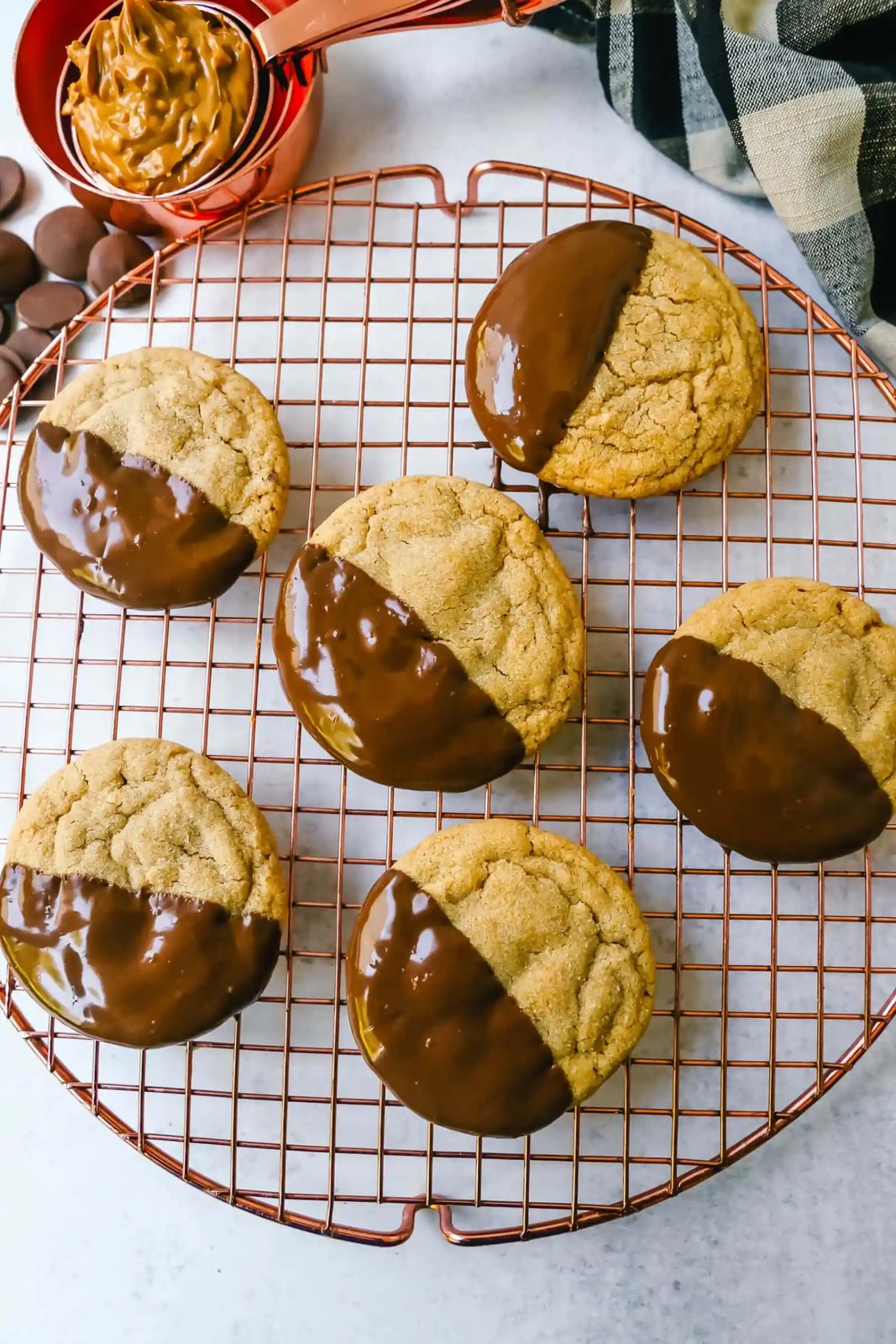 Chocolate Dipped Peanut Butter Cookies