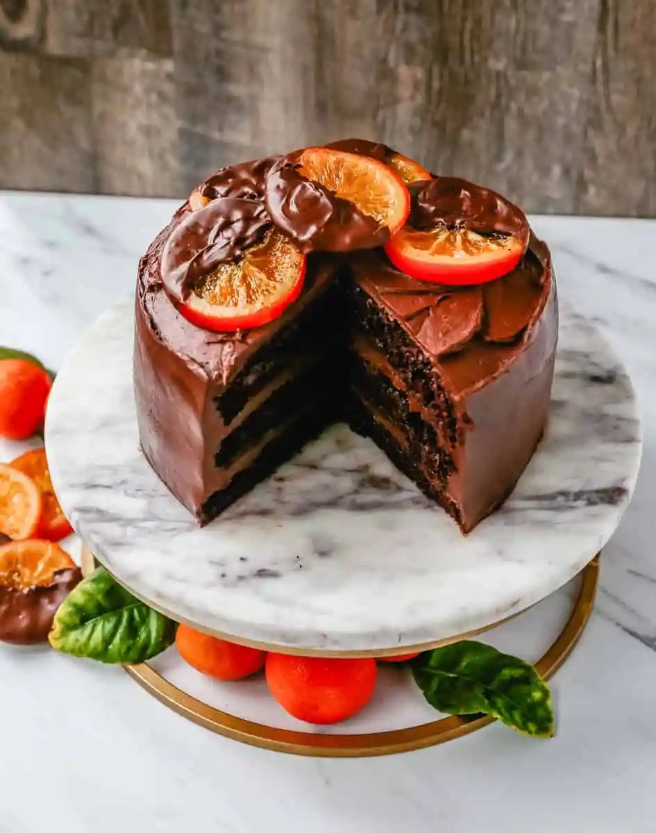 Moist, decadent chocolate orange cake with a creamy chocolate orange frosting