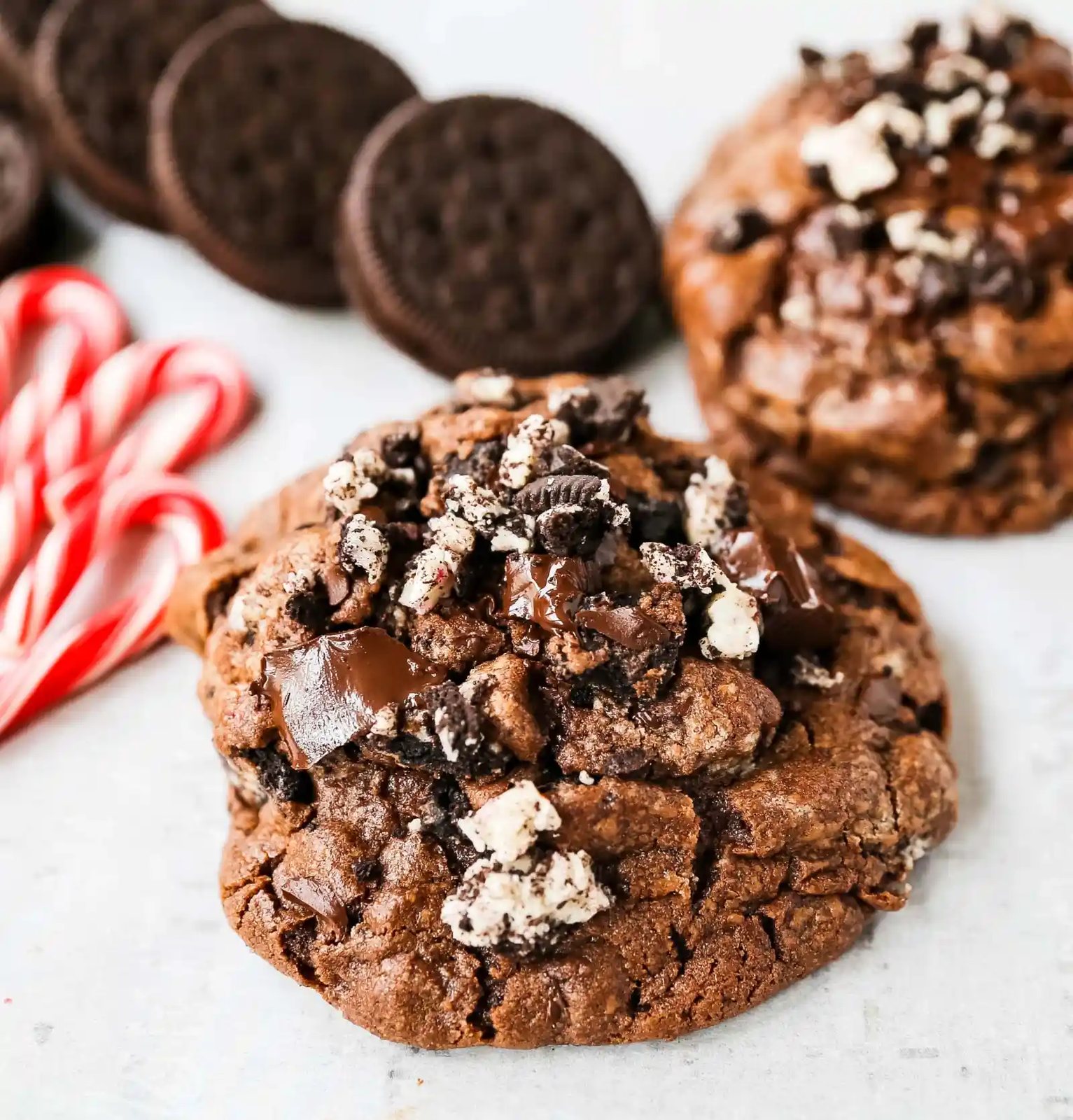 Chocolate Peppermint Candy Cane Oreo Cookies