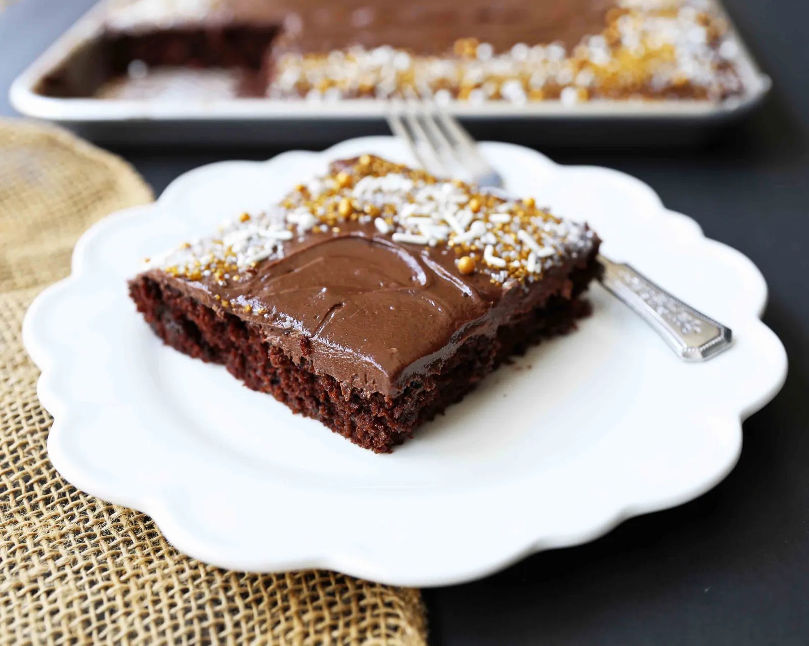 Chocolate Sheet Cake with Milk Chocolate Frosting