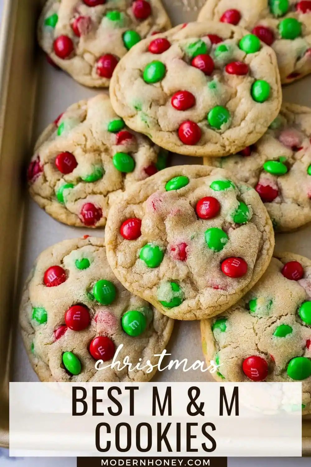 Soft, chewy M & M Cookies are the perfect Christmas cookie. This is the best M & M cookie recipe!
