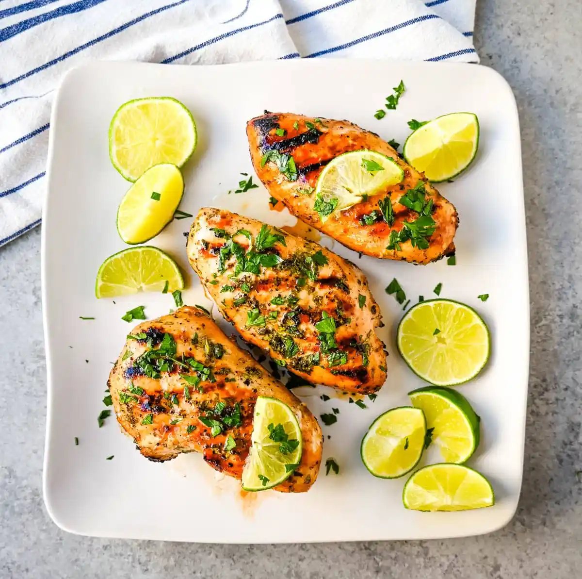 Cilantro Lime Chicken Marinade. This juicy, flavorful, tender Cilantro Lime Chicken is marinated in a zesty marinate and grilled until perfectly juicy. This fresh cilantro lime chicken will be your favorite summertime dish!