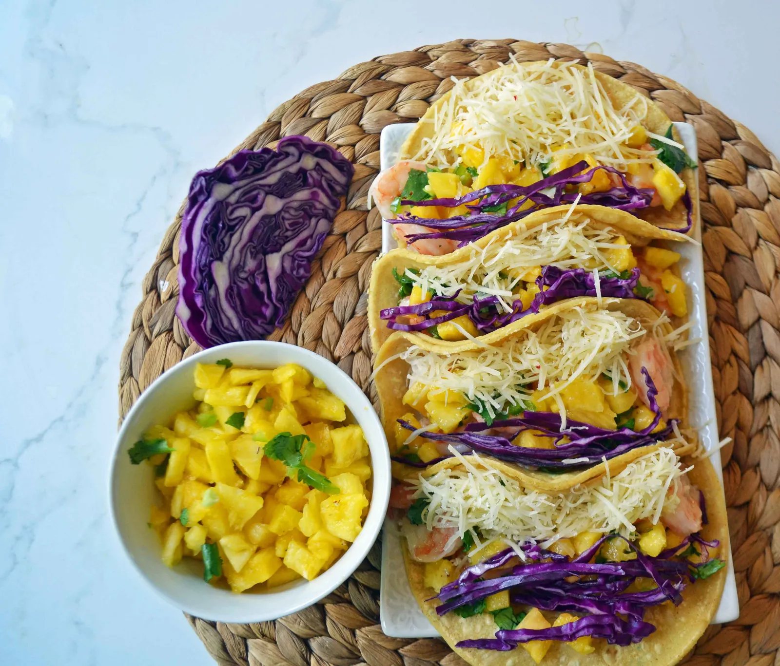Honey Lime Shrimp Tacos with Pineapple Salsa