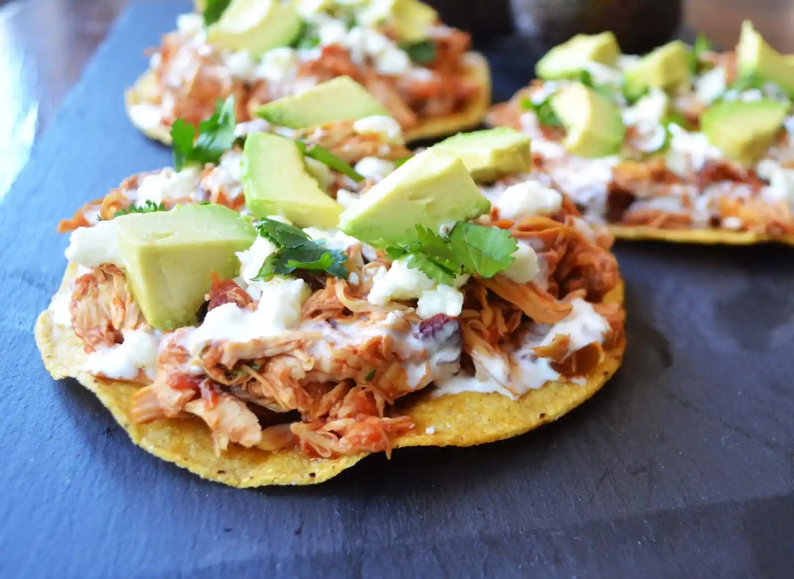 Slow Cooker Chicken Tinga Tostadas