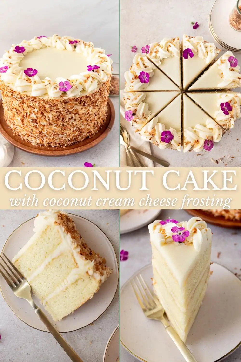 This homemade, moist coconut cake with coconut cream cheese frosting is the best coconut cake recipe. This Coconut Layer Cake is made with sweet cream butter, coconut milk, buttermilk, coconut pudding mix, and cake flour to make it extra tender. The coconut cream cheese frosting puts it over the top!