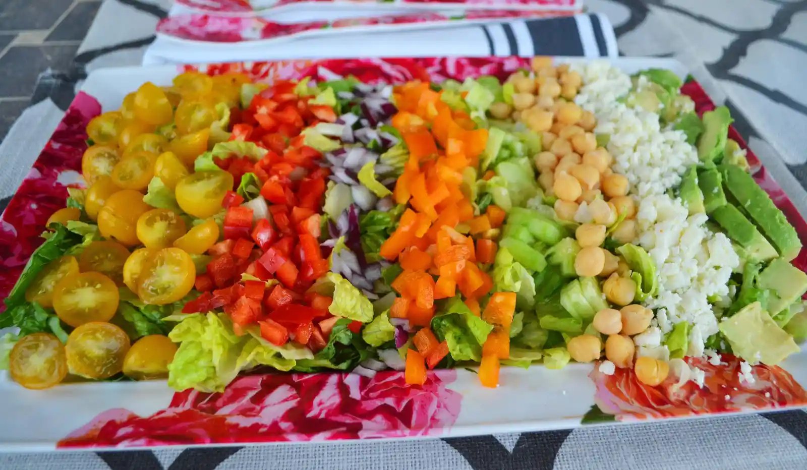 Color Me Pretty Salad. It's a powerhouse salad packed with every color in the rainbow of vegetables.