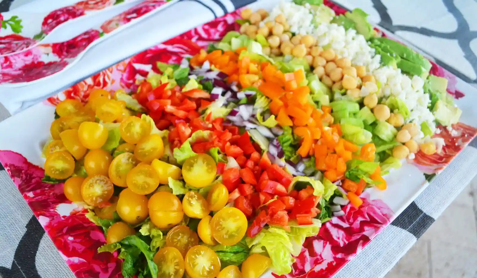 Color Me Pretty Salad. It's a powerhouse salad packed with every color in the rainbow of vegetables.