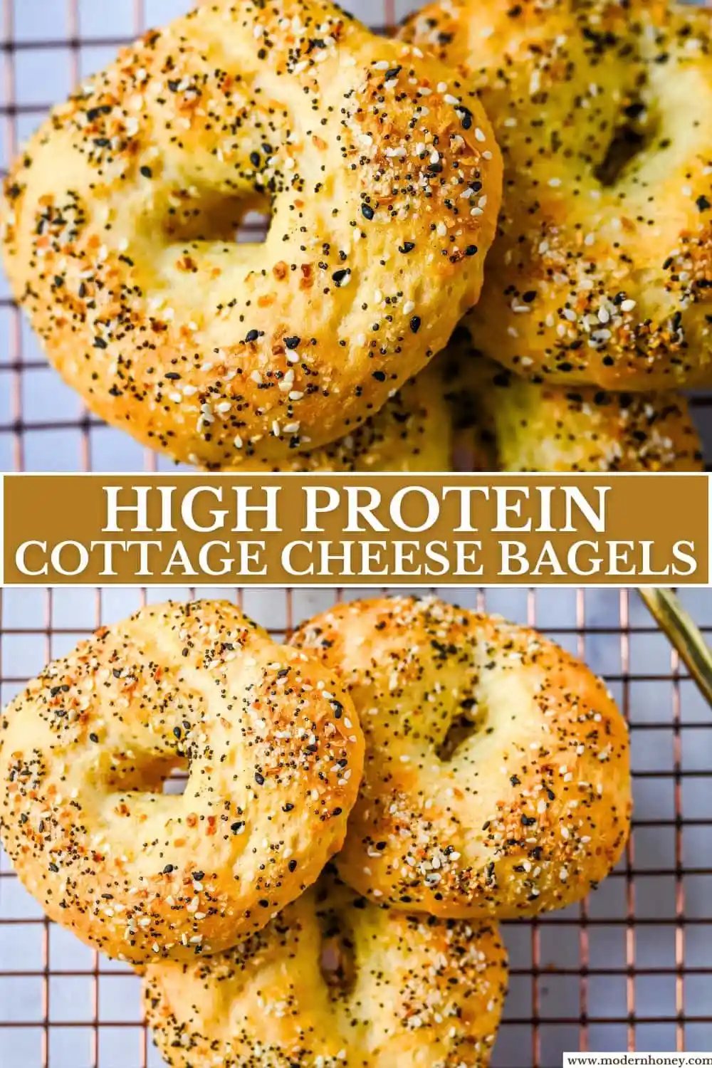 These high-protein cottage cheese bagels are soft, chewy, super easy, and easy to whip up for a quick breakfast. If you are looking for a no-yeast bagel recipe that’s easy, protein-packed, and made with just a few ingredients, this is your go-to. Makek homemade bagels in less than 30 minutes and with over 10 grams of protein in each bagel, they are a great way to start your day!