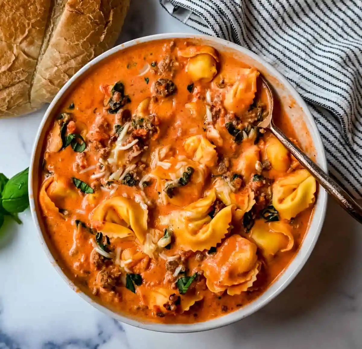 Creamy Sausage Tortellini Soup