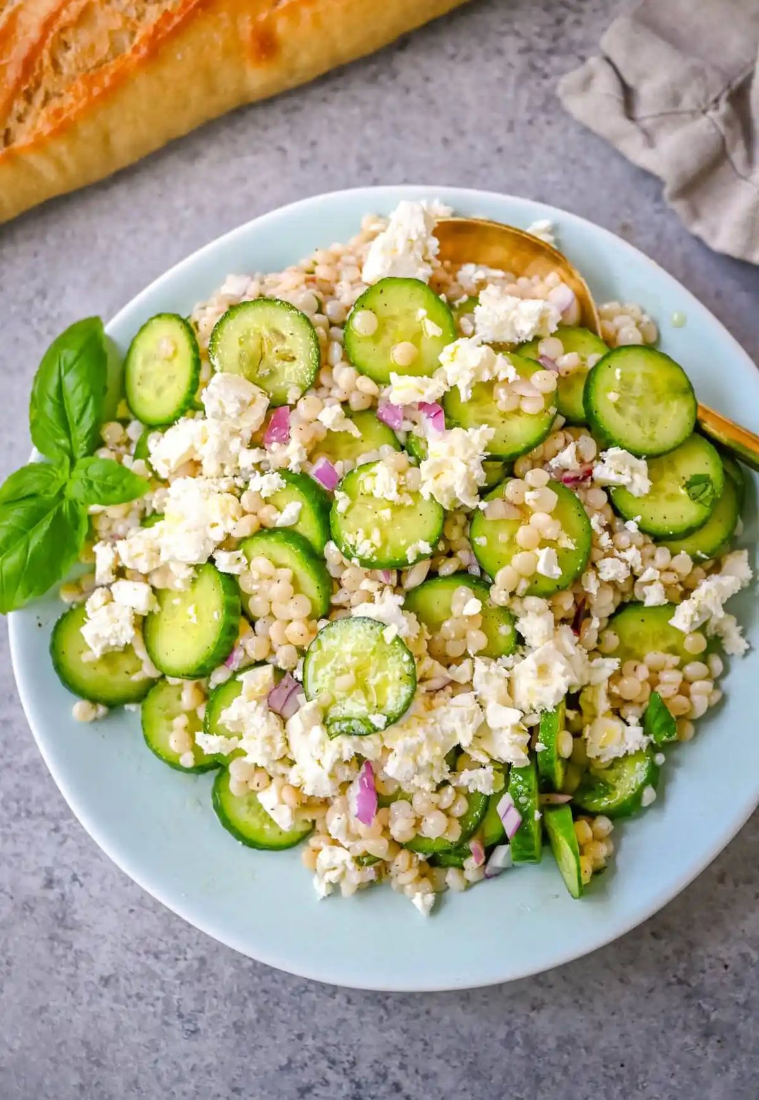 Cucumber Couscous Feta Salad