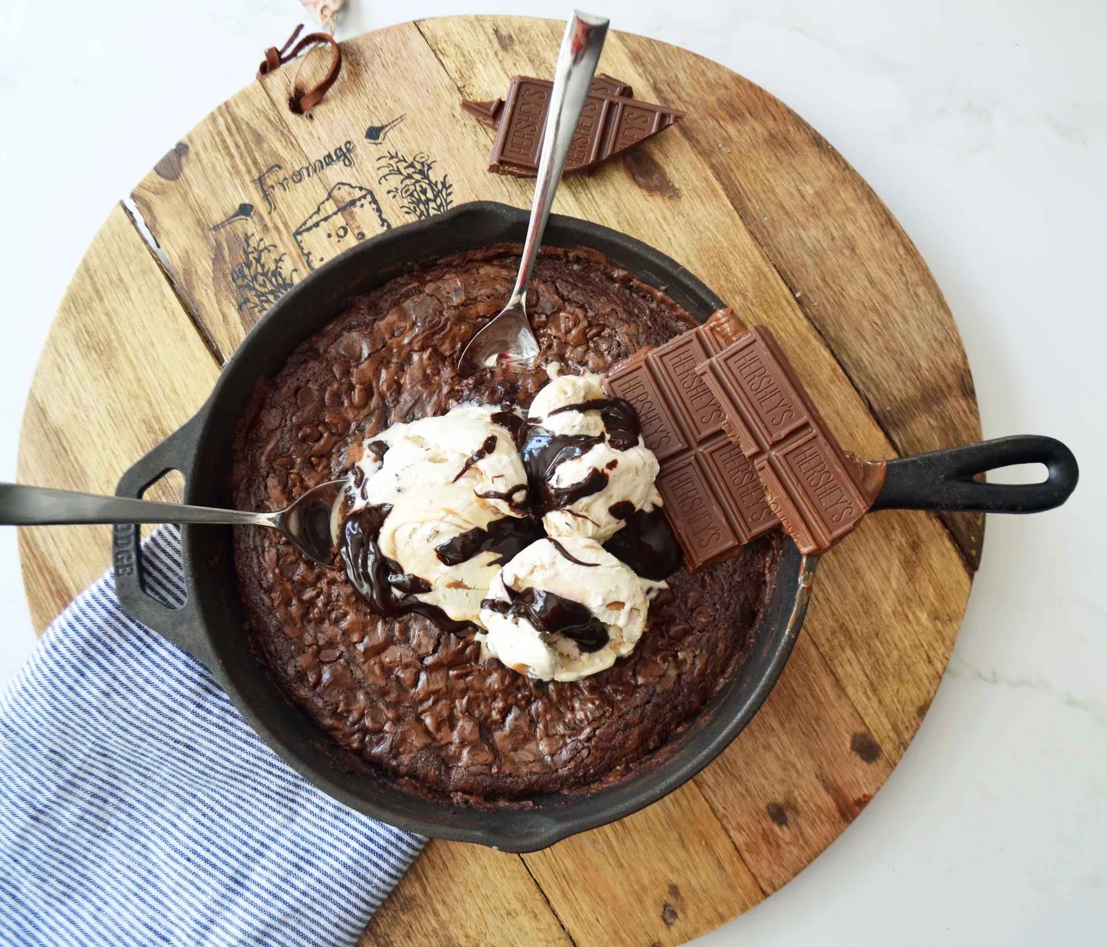 Double Chocolate Skillet Brownie Sundae