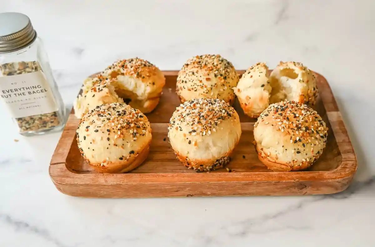 Everything Bagel Cream Cheese Bites. These viral Cream Cheese Filled Everything Bagel Bites are so easy to make and everyone loves them! These Stuffed Bagel Minis are an everything bagel and cream cheese all in one bite.