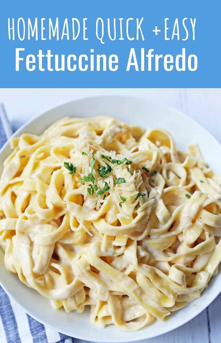 Fettuccine Alfredo Recipe. Homemade alfredo sauce made from scratch using heavy cream, butter, parmesan cheese, and a touch of garlic. The BEST Fettuccine Alfredo Recipe! www.modernhoney.com #fettccinealfredo #pasta