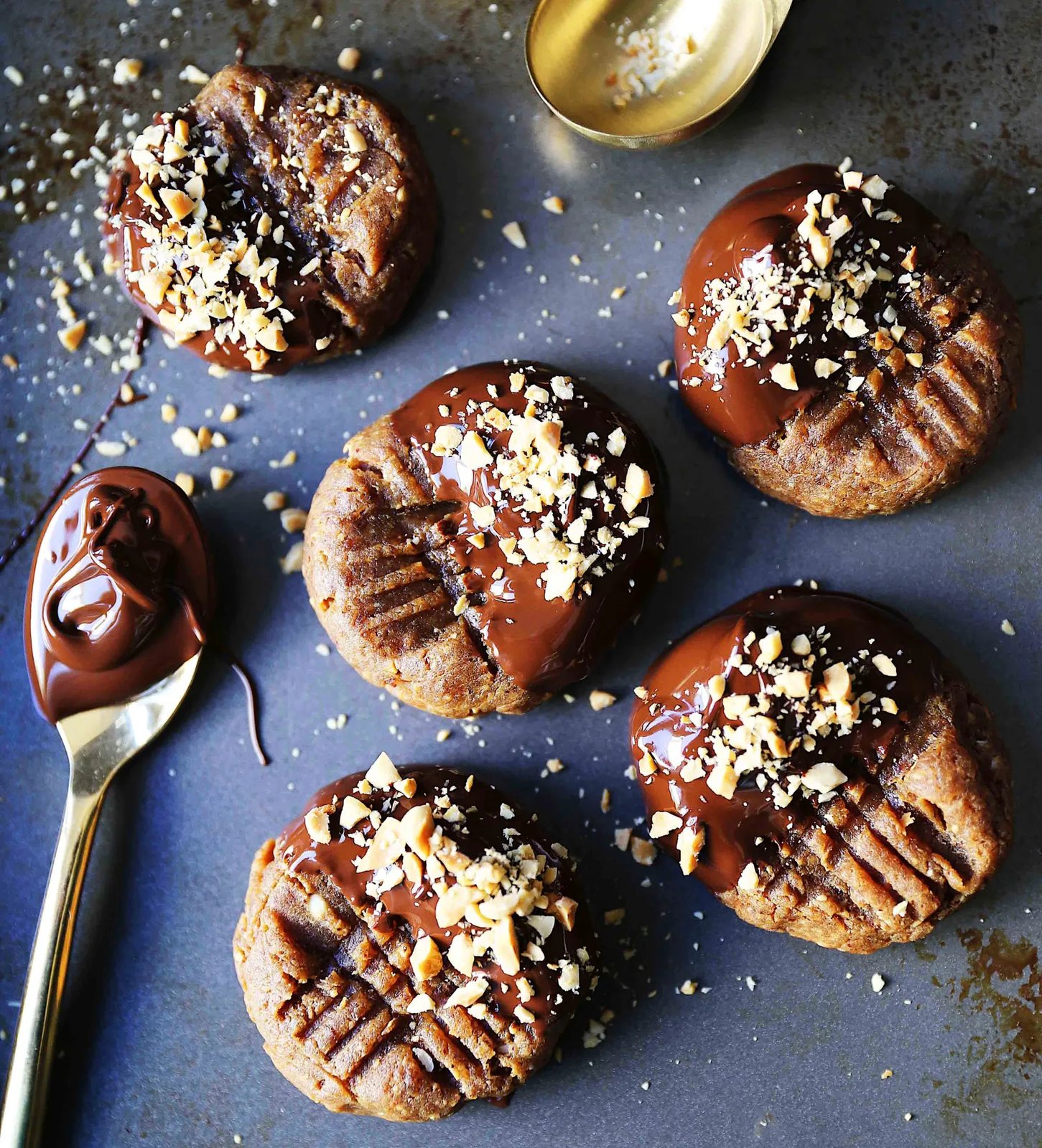 Flourless Chocolate Dipped Peanut Butter Cookies
