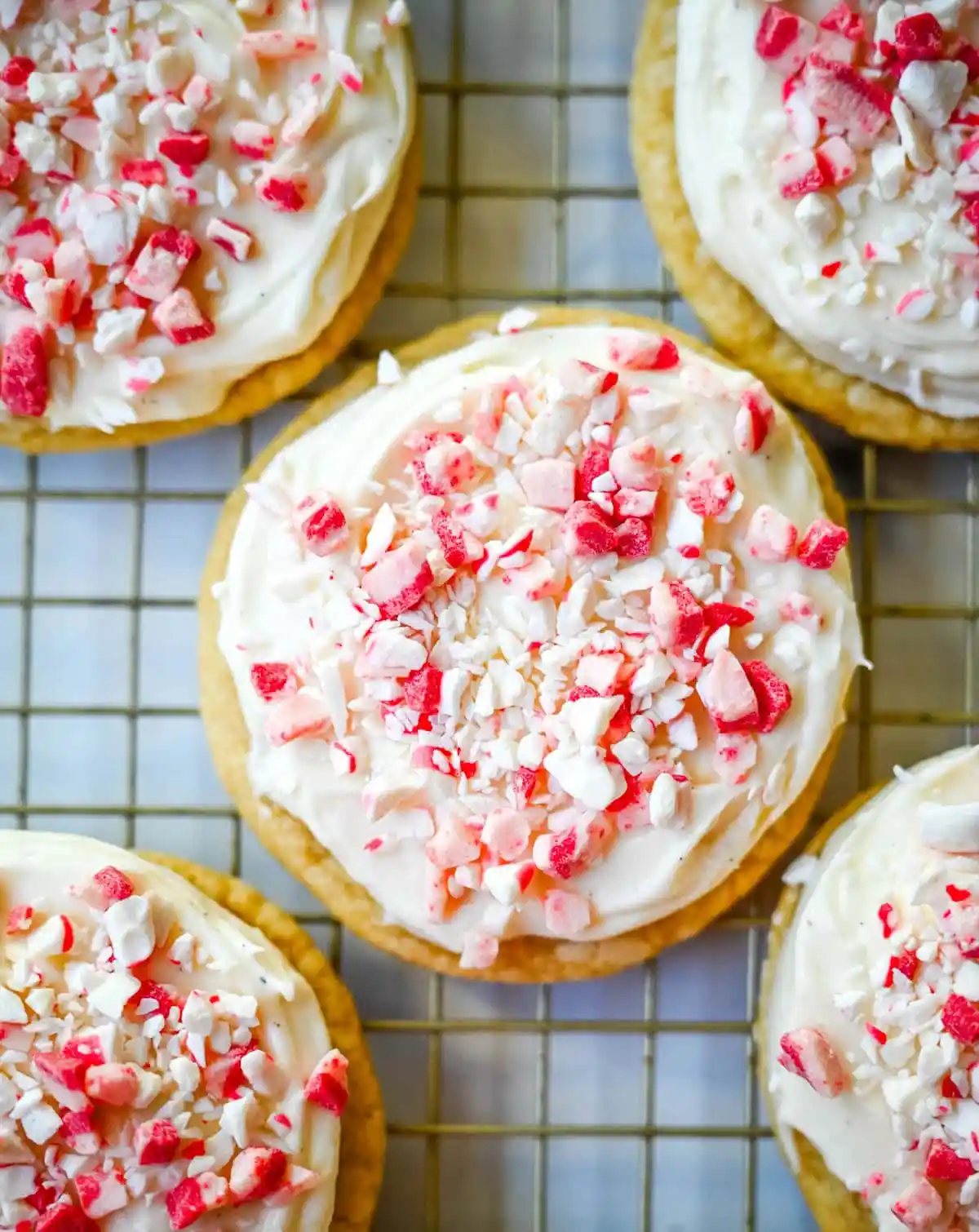 Frosted Peppermint Sugar Cookies
