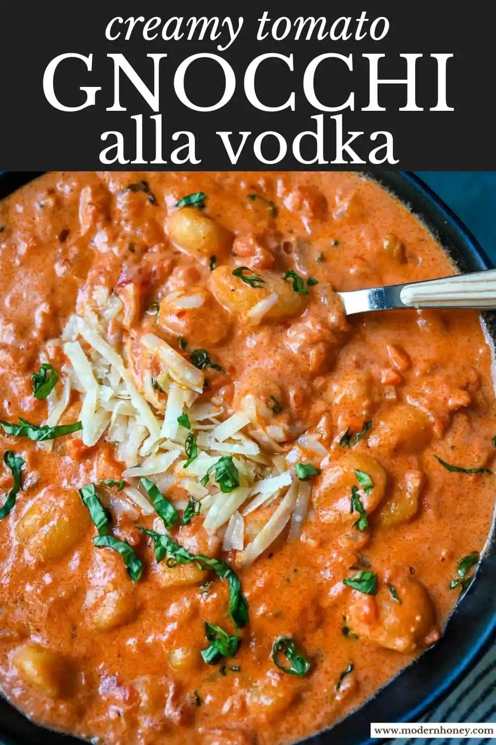 This easy Gnocchi alla Vodka combines soft, tender gnocchi with a silky, tomato-cream vodka sauce that’s bursting with garlic, parmesan, and fresh basil. This Gnocchi with Tomato Cream Sauce is an easy weeknight dinner but it tastes like it is straight out of an Italian restaurant.