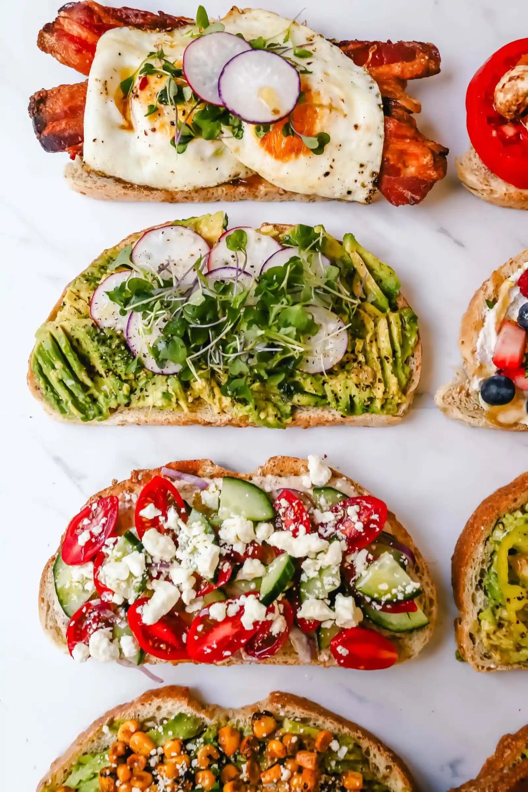 Gourmet Toast Ideas are perfect for quick lunches or for serving at a party. Avocado Toast topping ideas and suggestions for what to put on top of avocado toast.