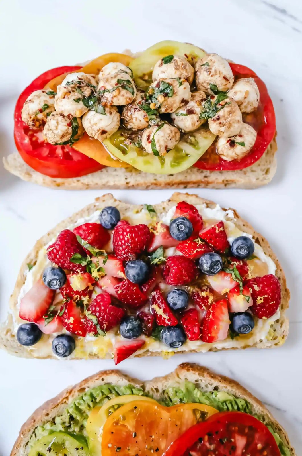 Gourmet Toast Ideas are perfect for quick lunches or for serving at a party. Avocado Toast topping ideas and suggestions for what to put on top of avocado toast.