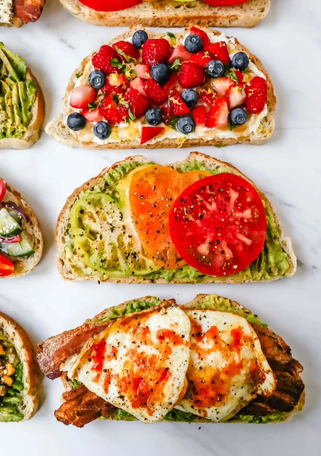 Gourmet Toast Ideas are perfect for quick lunches or for serving at a party. Avocado Toast topping ideas and suggestions for what to put on top of avocado toast.
