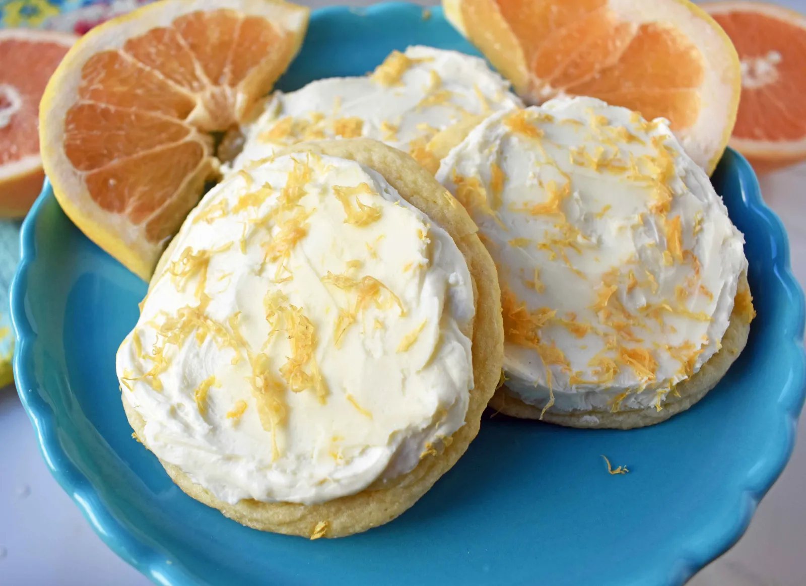 Grapefruit Sugar Cookies with White Chocolate Buttercream