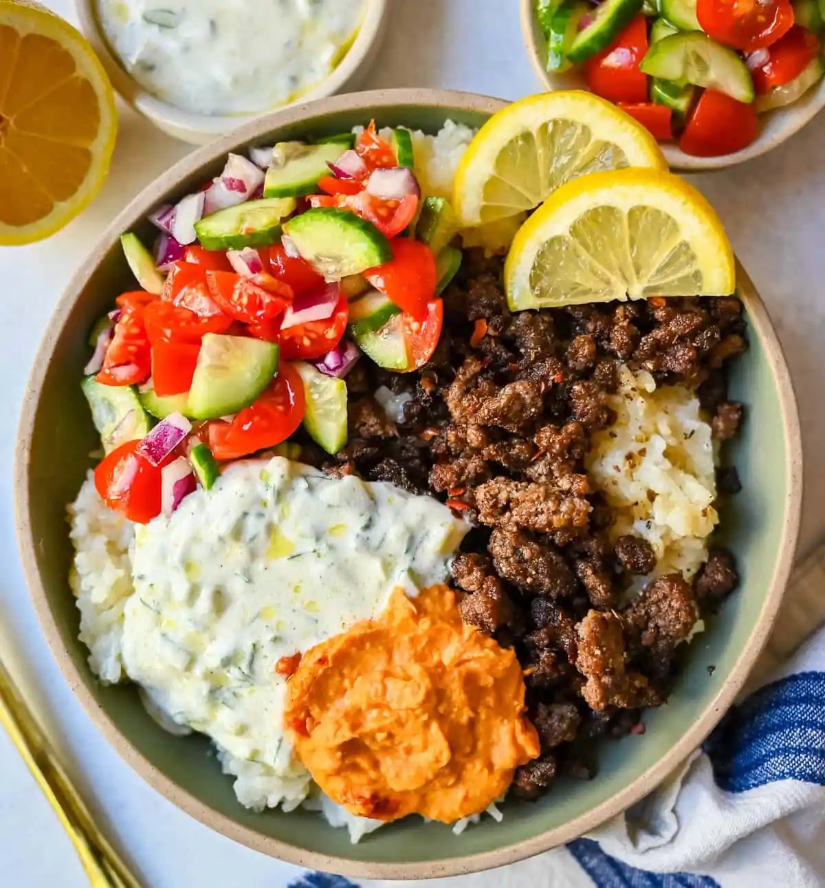 Greek Beef Bowls