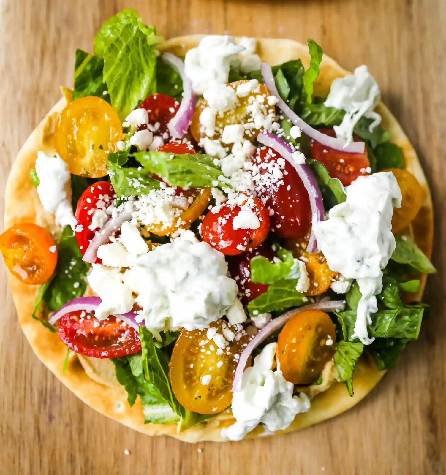 Greek Salad Pita Pizzas