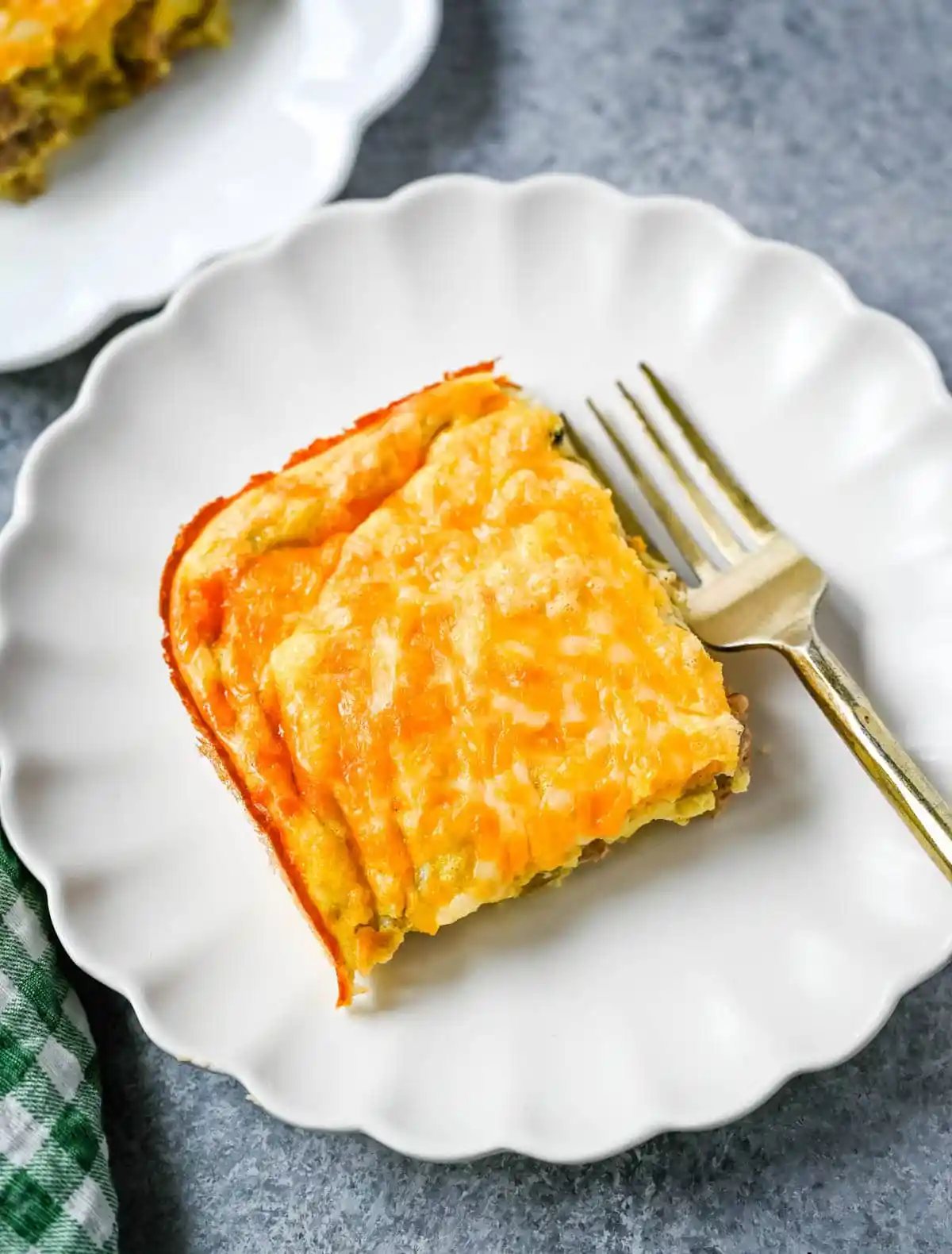 High Protein Turkey Sausage and Green Chile Egg Casserole
