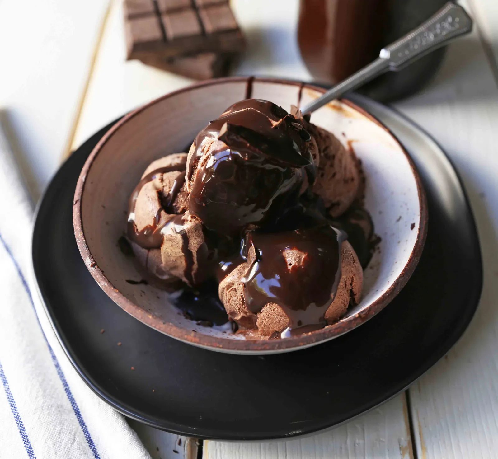 This easy Homemade Chocolate Ice Cream is rich, creamy, and made with real dark chocolate — no eggs required. Learn how to make the best chocolate ice cream from scratch.