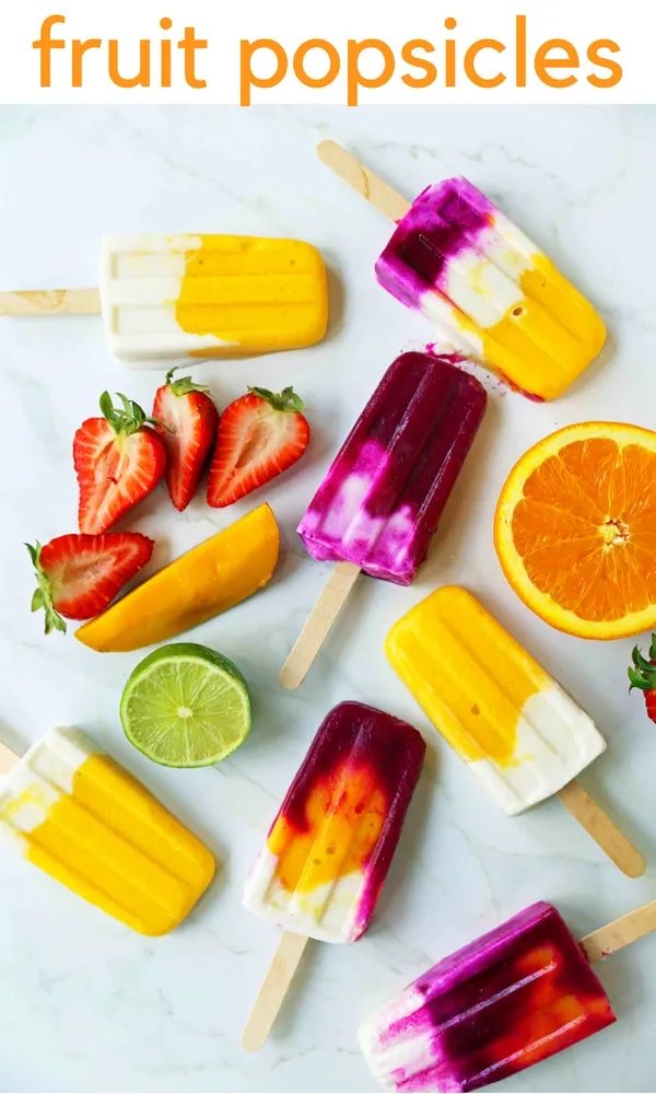 Homemade Fruit Popsicles Recipe. Fruit and Cream Popsicles. How to make homemade fruit and cream popsicles. Mango and Cream Popsicles. Pitaya and Cream Popsicles. Peaches and Cream Popsicles. Pitaya Strawberry Popsicles. www.modernhoney.com #popsicles #fruitpopsicles #fruitandcreampopsicles #homemadepopsicles