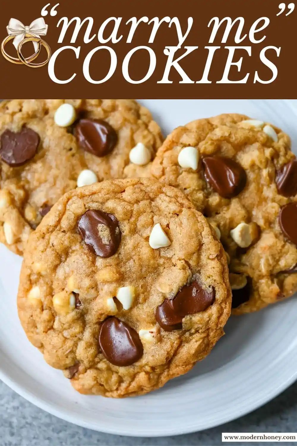 I Want to Marry You Cookies are the perfect saucepan brown butter chocolate chip cookie with oatmeal, chocolate chips, and white chocolate chips. These Marry Me Cookies were the most popular recipe on the Cooking Channel in 2012!