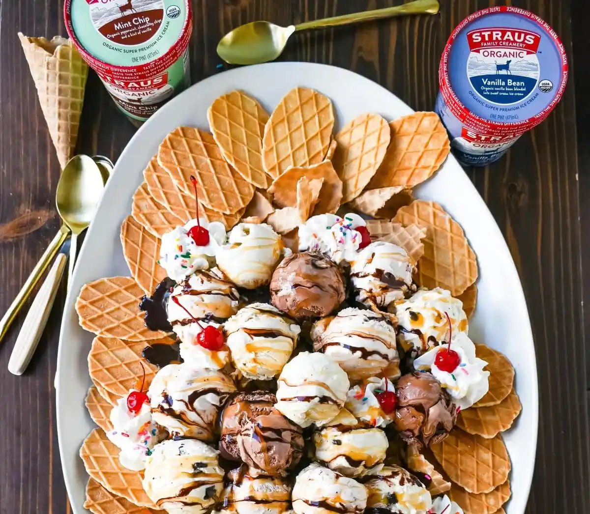 Ice cream nachos are a yummy dessert that combines the crunch of waffle cone pieces with scoops of your favorite ice cream, topped with a variety of delicious toppings like chocolate fudge, caramel, whipped cream, and cherries. This fun and creative ice cream treat is perfect for sharing!