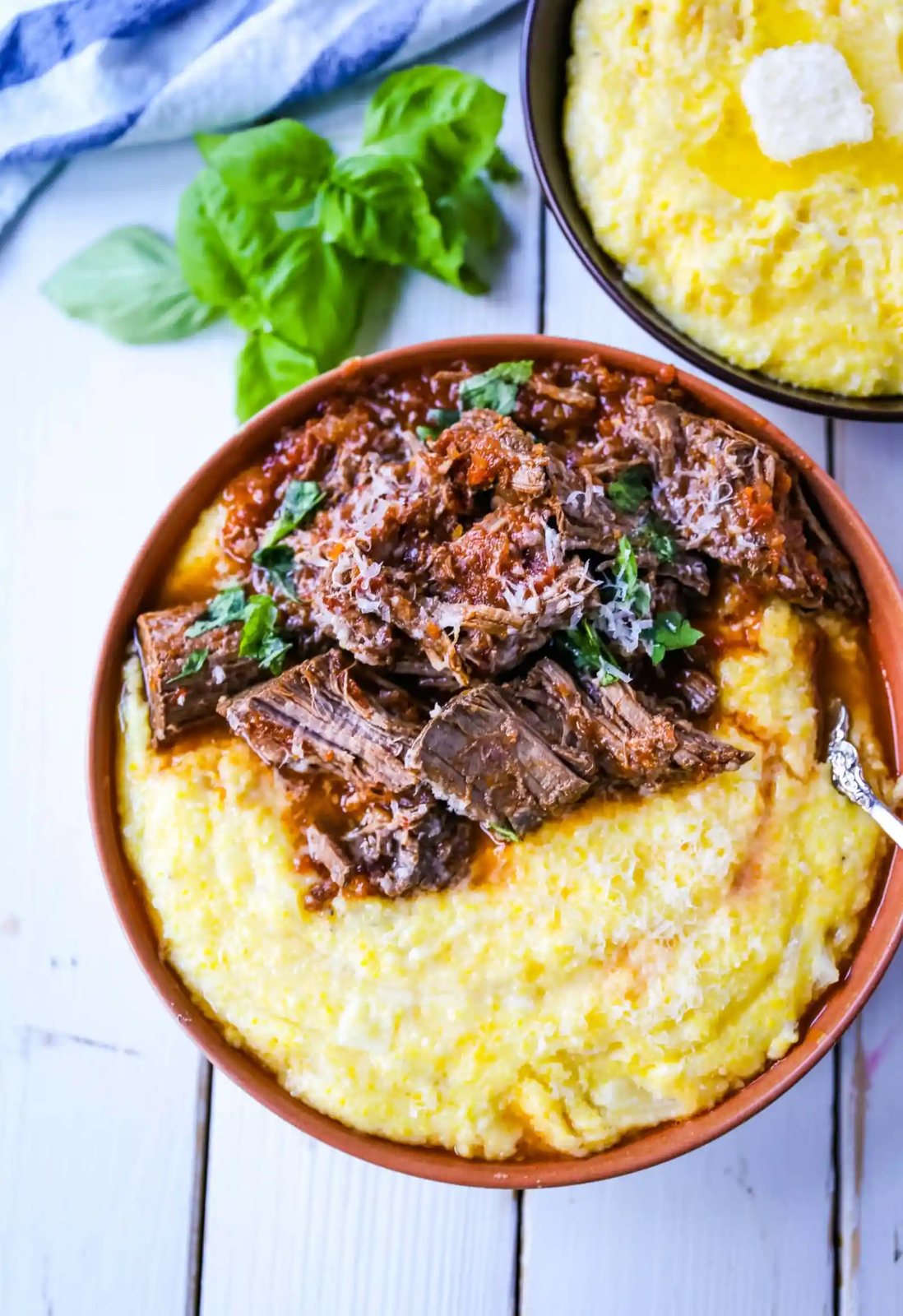 Italian Braised Beef Ragu with Parmesan Polenta
