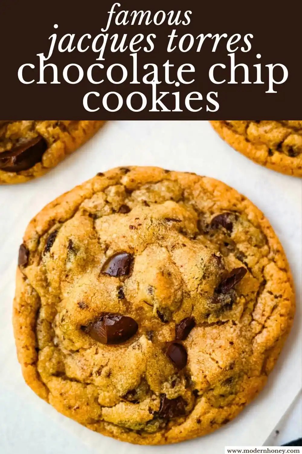 These famous Jacques Torres chocolate chip cookies are soft and chewy, and loaded with bittersweet chocolate discs. With golden edges, a soft center, and a sprinkle of sea salt on top, they’re the ultimate bakery-style chocolate chip cookies you can make at home. These are the New York Times top rated #1 chocolate chip cookie recipe.
